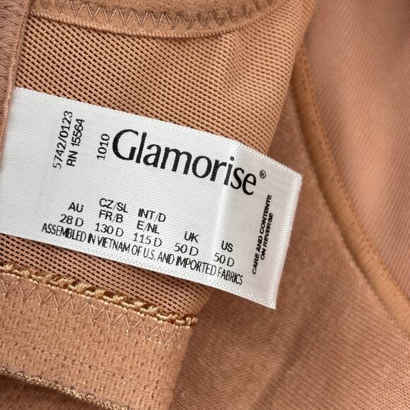 Glamorise Bra Size 50D Cafe MagicLift Natural Shape Support Wire Free Lace Trim - Picture 6 of 7